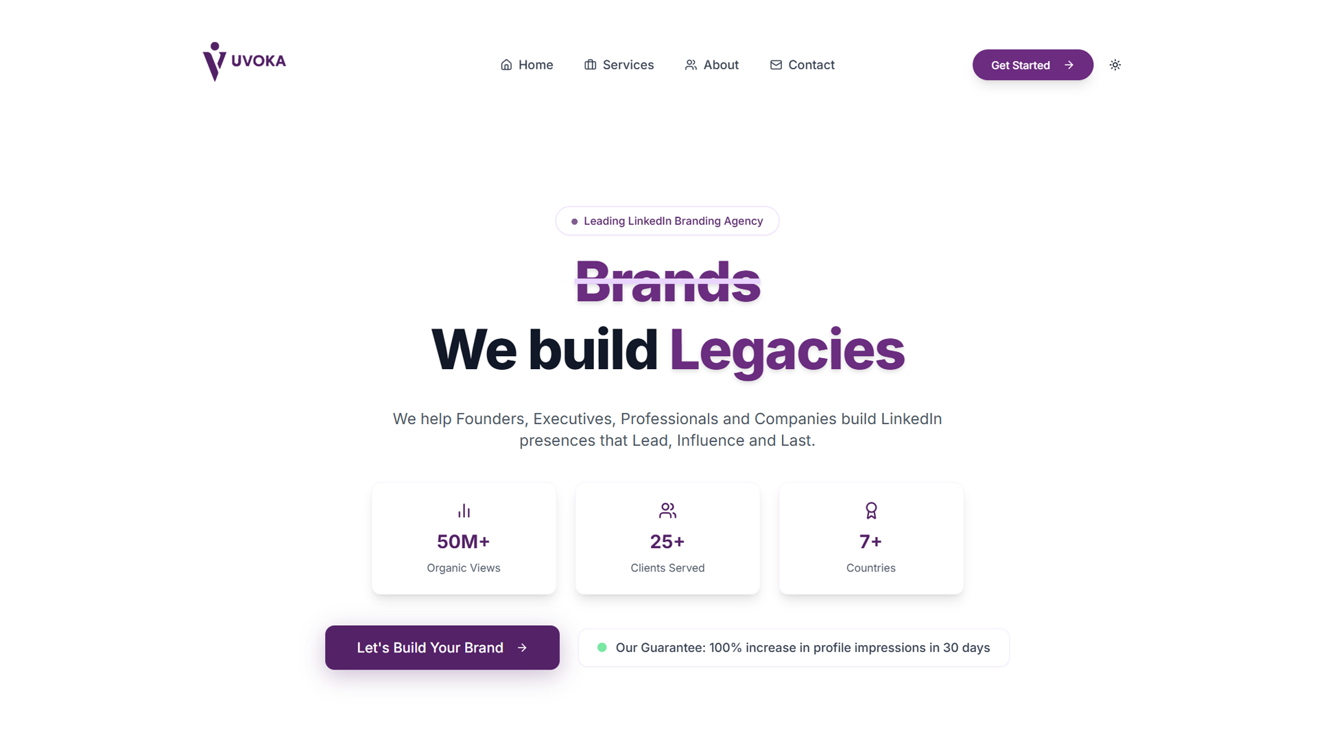 UVOKA – LinkedIn Personal Branding Agency Website